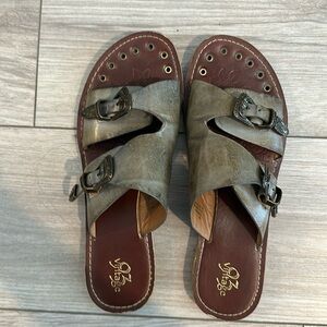 Dark green  leather sandals